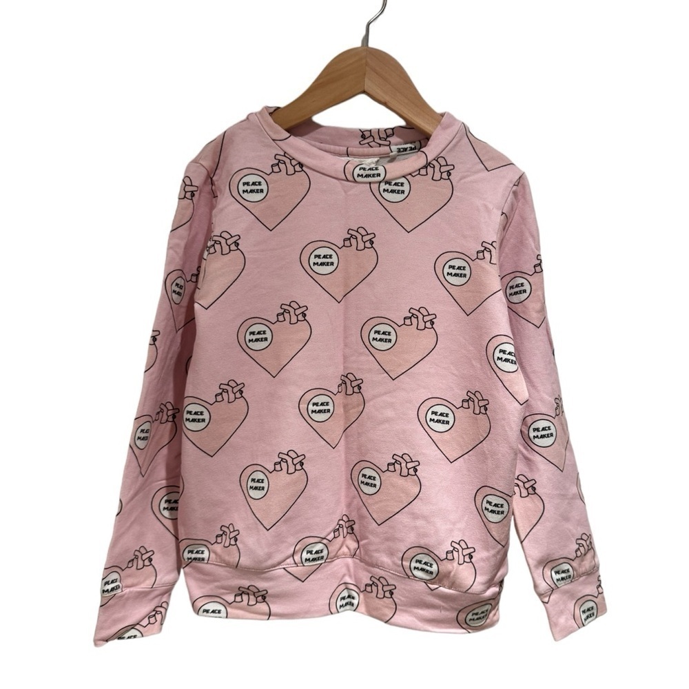 CAROLINE BOSMANS pink “peace maker” lightweight sweatshirt - size 8 (fits 6)